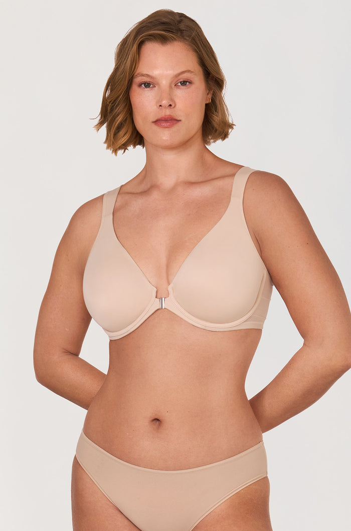Women's Plunge Back Posture Bra Beige