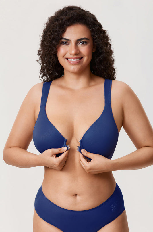 Women's Plunge Back Posture Bra Nightfall Blue