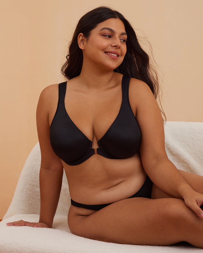 Women's Plunge Back Posture Bra Black