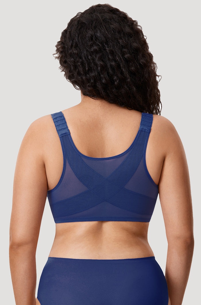 Women's Plunge Back Posture Bra Nightfall Blue