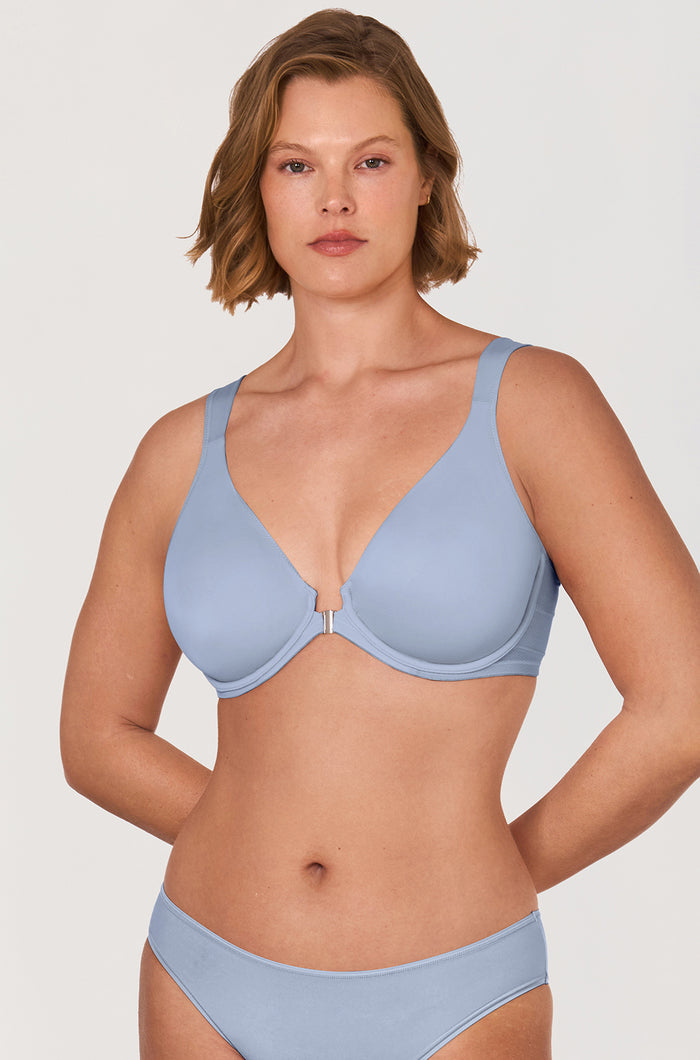 Women's Plunge Back Posture Bra Moonlight Blue