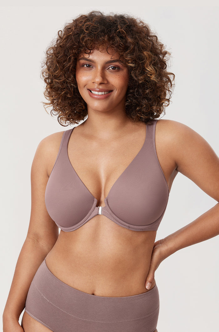 Women's Plunge Back Posture Bra Mochaccino