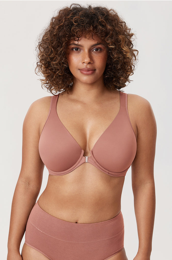 Women's Plunge Back Posture Bra Vintage Rose