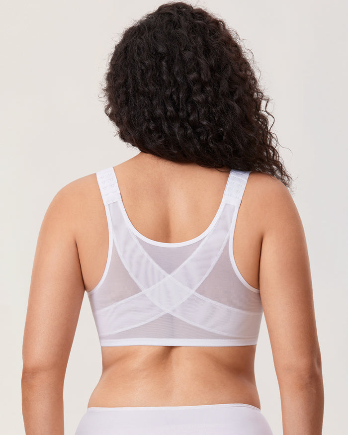 Women's Plunge Back Posture Bra White