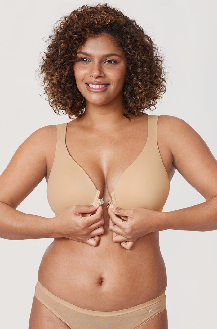Women's Plunge Back Posture Bra Warm Beige