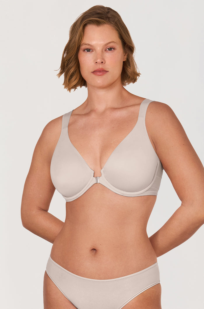 Women's Plunge Back Posture Bra Vanilla White