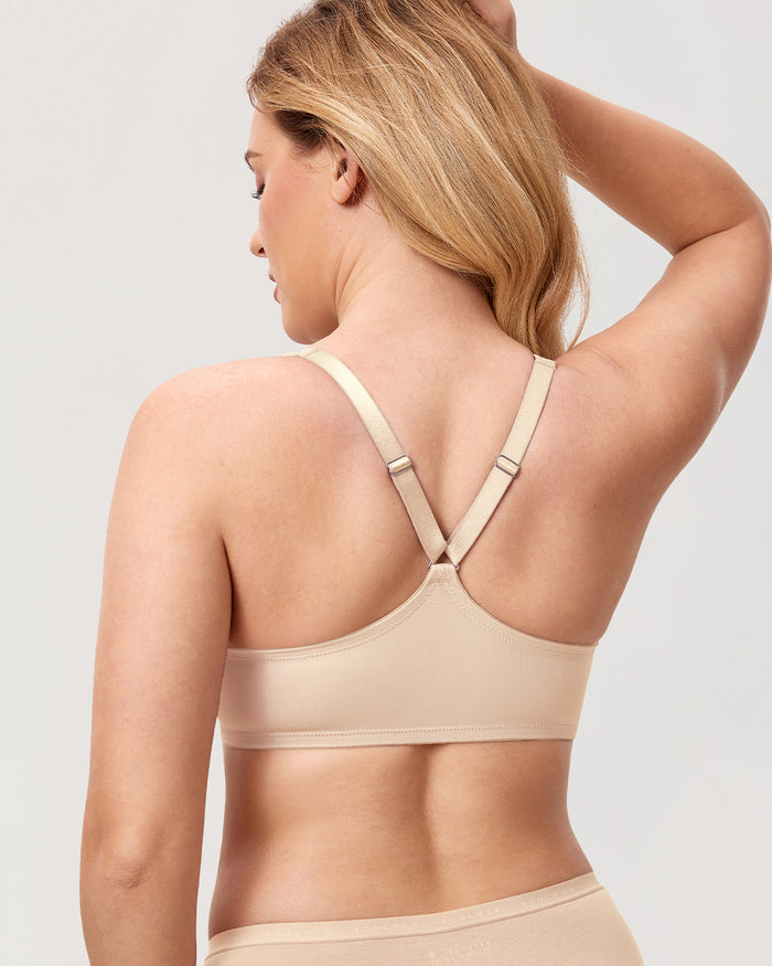 Women's Plunge Racerback Front Closure Bra Beige