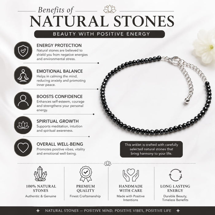 Plus Gems Natural Pyrite Anklet for Women &amp; Girls