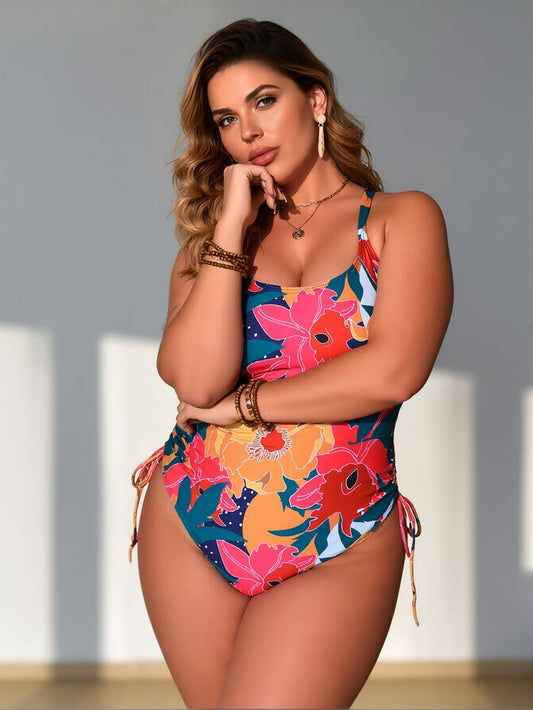 Plus size One Piece Bathing Suit for Women Tummy Control Swimsuit Slimming Vintage Swimwear