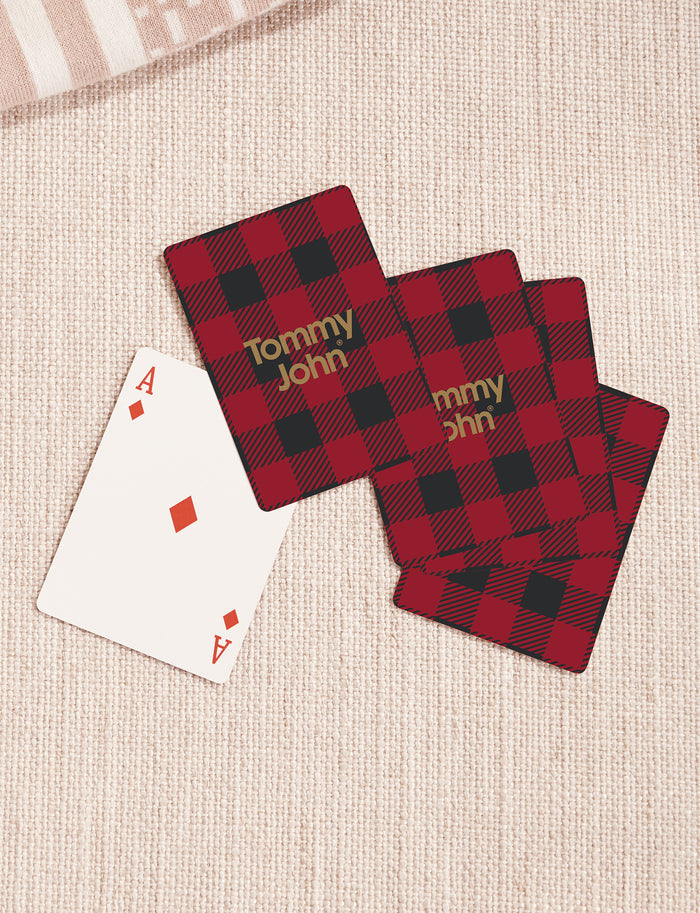 Poker Cards::Red Holiday Plaid