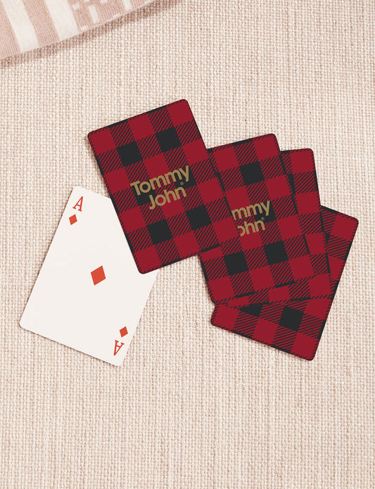 Poker Cards::Red Holiday Plaid