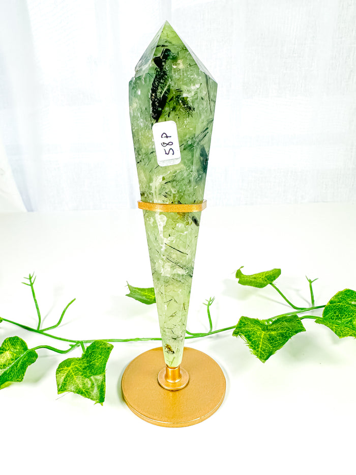 Prehnite Wand on Stand (58P)
