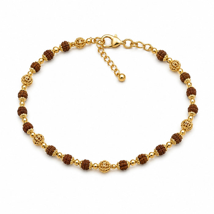 Premium Black &amp; Gold Beaded Bracelet for Men | Adjustable Fashion Wrist Bracelet
