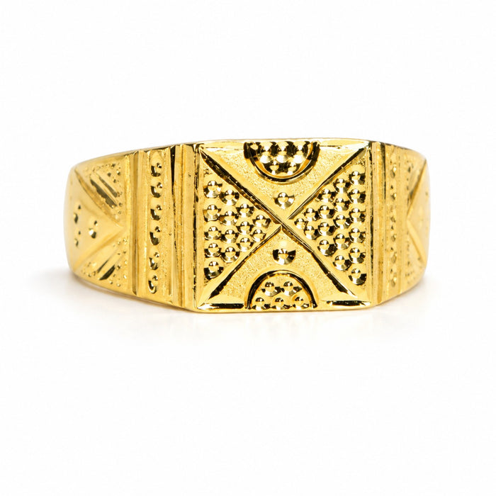 Premium Gold Finish Designer Ring for Men