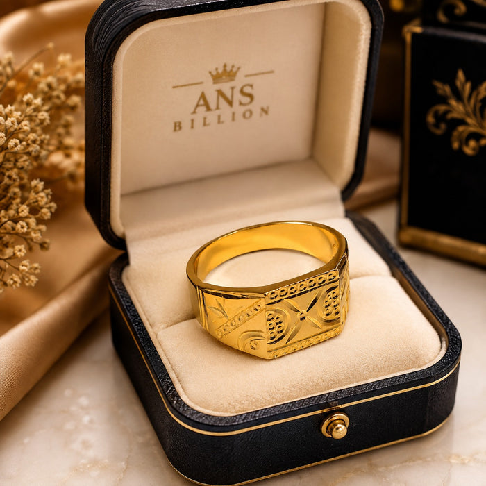 Premium Gold Finish Designer Ring for Men