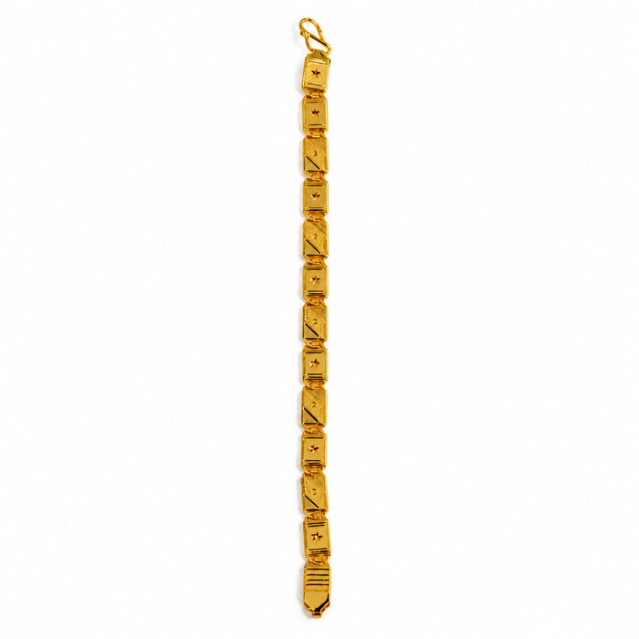 Premium Gold-Plated Men's Bracelet – Geometric Link Design
