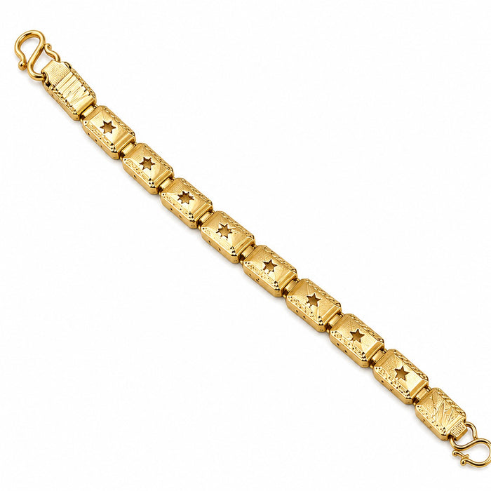 Premium Gold-Plated Men's Bracelet – Geometric Link Design
