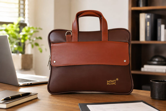 Premium Leather Laptop Briefcase for Men | Office Messenger Bag | Business Handbag - ANS Billons