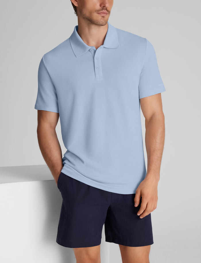 Premium Pique Polo (3-Pack)::White/Black/Skyway