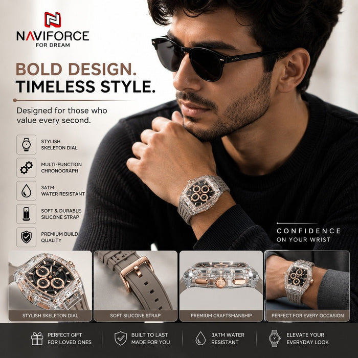 Premium Transparent Chronograph Watch for Men - ANS Billion
