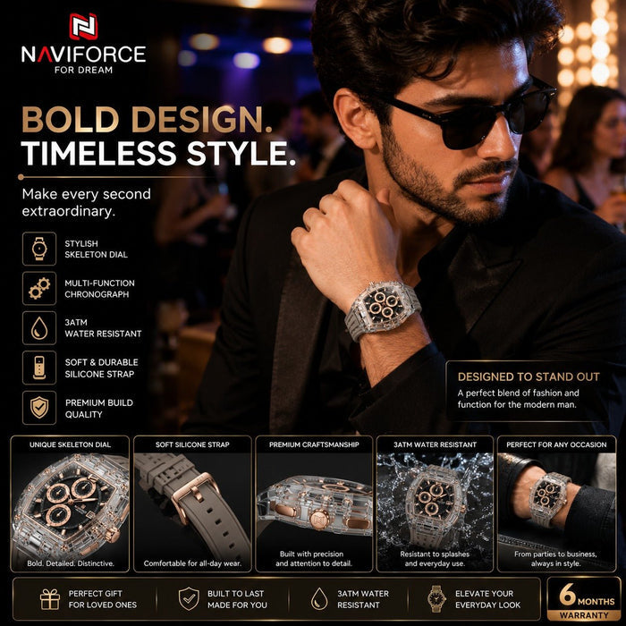 Premium Transparent Chronograph Watch for Men - ANS Billion