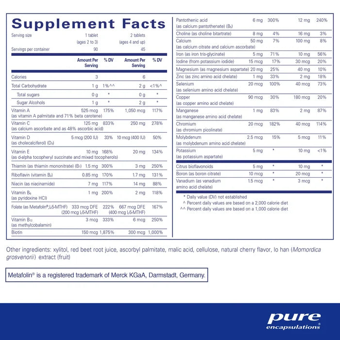 Pure Encapsulations PurePals with Iron Chewable