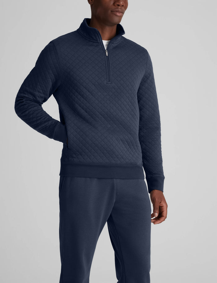 Quilted Quarter Zip::Dress Blues