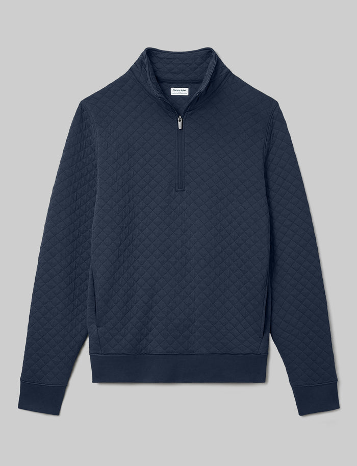 Quilted Quarter Zip::Dress Blues::Swatch