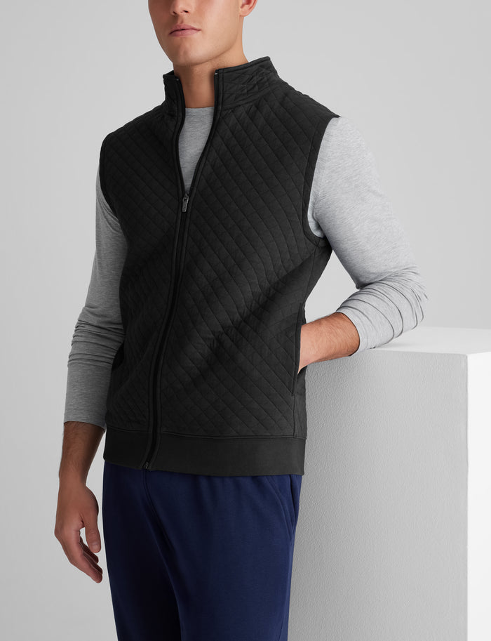 Quilted Vest::Black