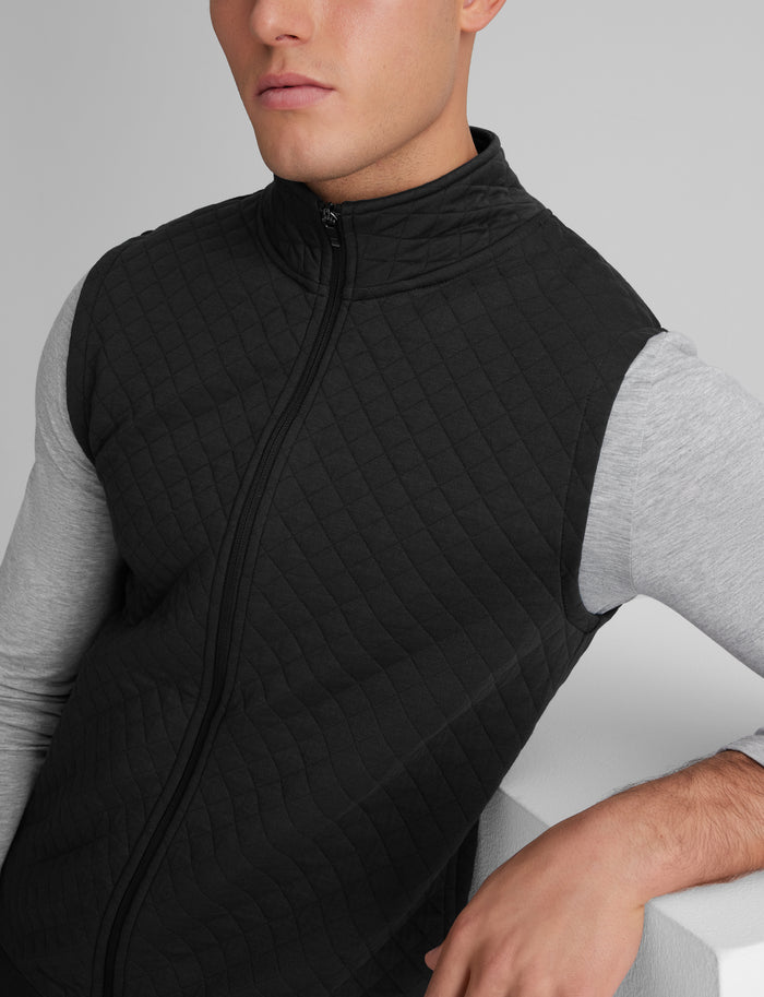 Quilted Vest::Black