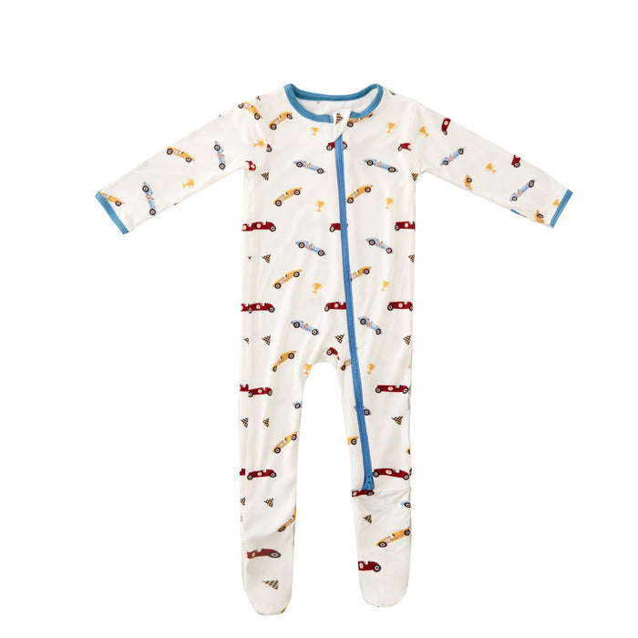 Race Cars Zippered Footie