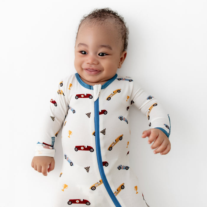 Race Cars Zippered Footie