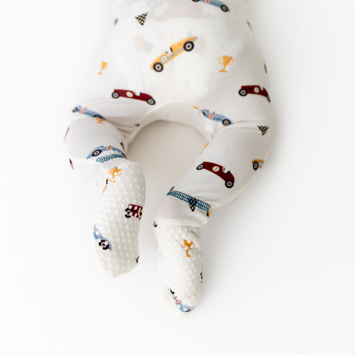 Race Cars Zippered Footie