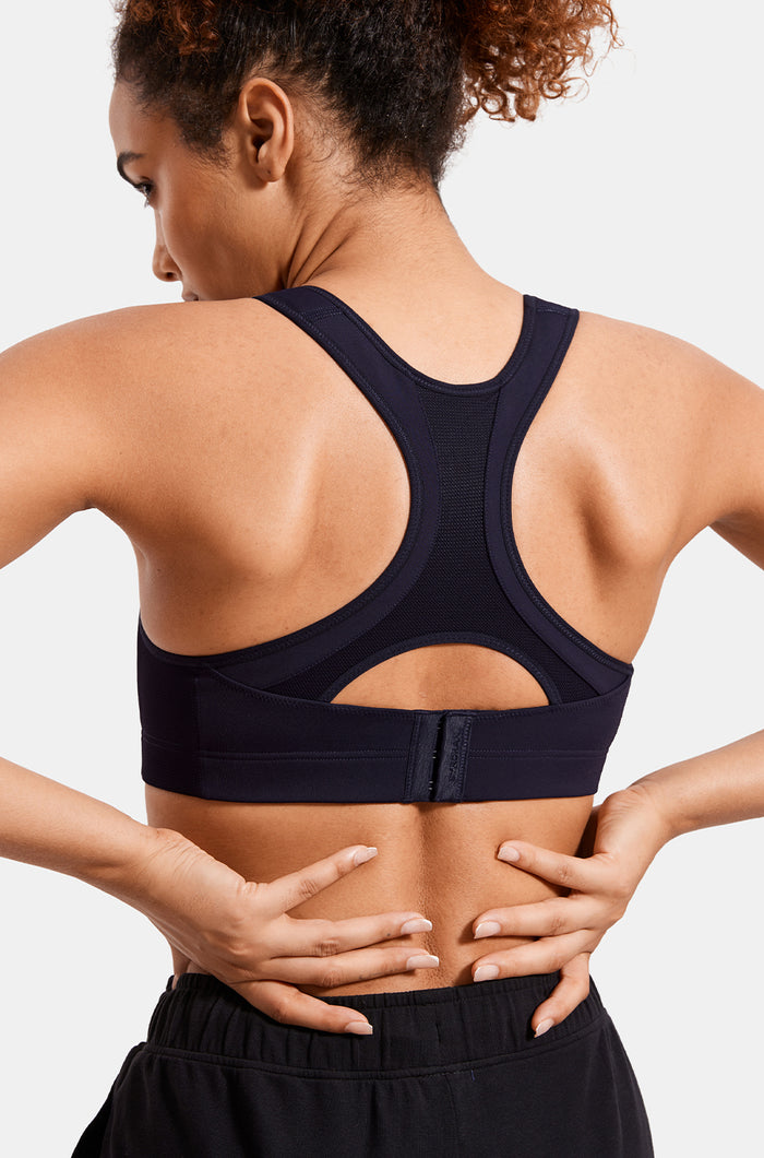 Women's Racerback Front Adjustable Sports Bra Navy