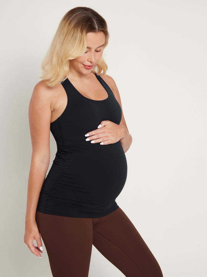 Racerback Maternity Tank - Ruched Sides
