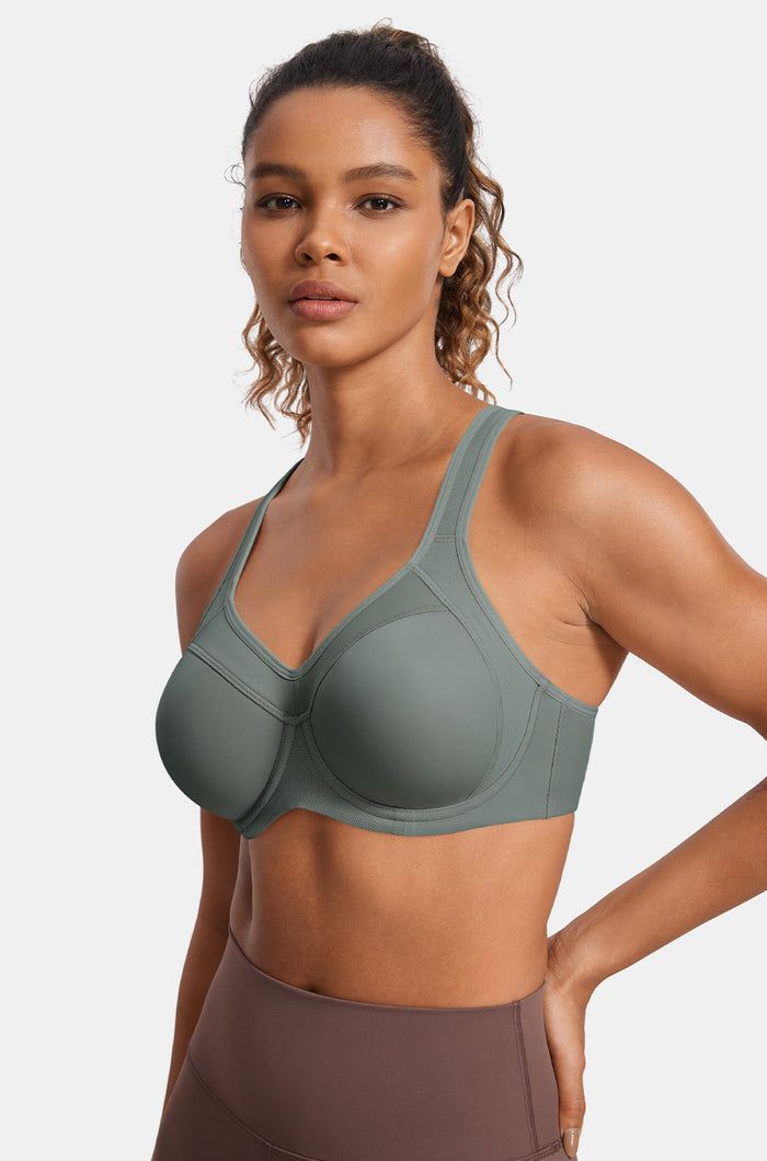 Women's Racerback Underwire Sport Bra Grey Sage