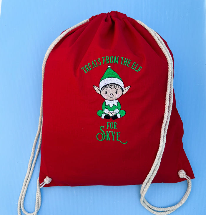 Red Elf Treat Bag