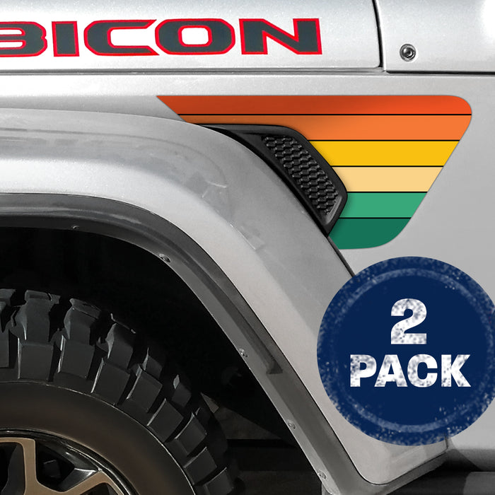 Retro Stripes 2pc Vinyl Fender Decal