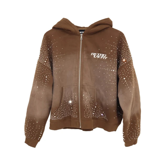 Retrovert Zip-Up Hoodie 'Brown'
