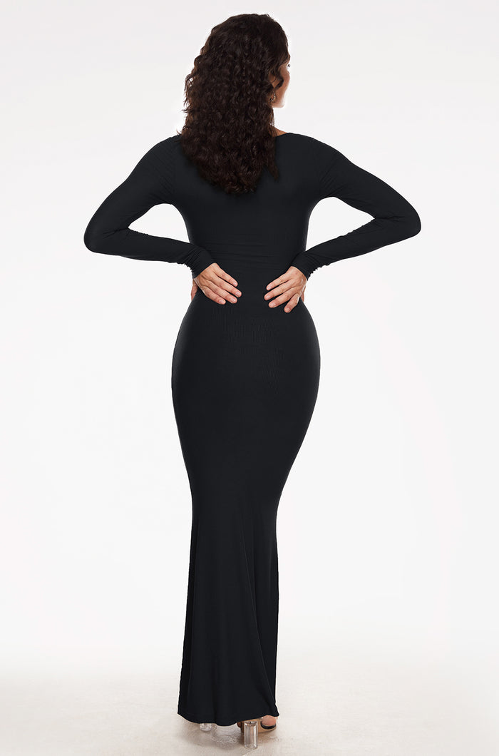 Ribbed Long Sleeve Maxi Dress
