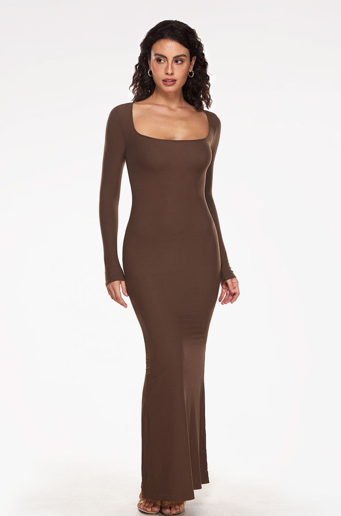 Ribbed Long Sleeve Maxi Dress