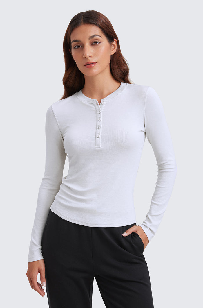 Ribbed Modal Casual Long Sleeve Shirts