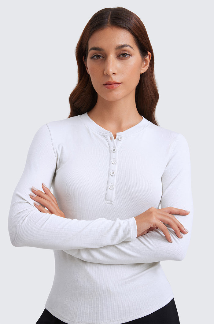 Ribbed Modal Casual Long Sleeve Shirts