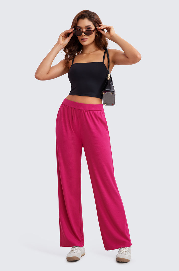Ribbed Wide Leg Sweatpants 30.5"