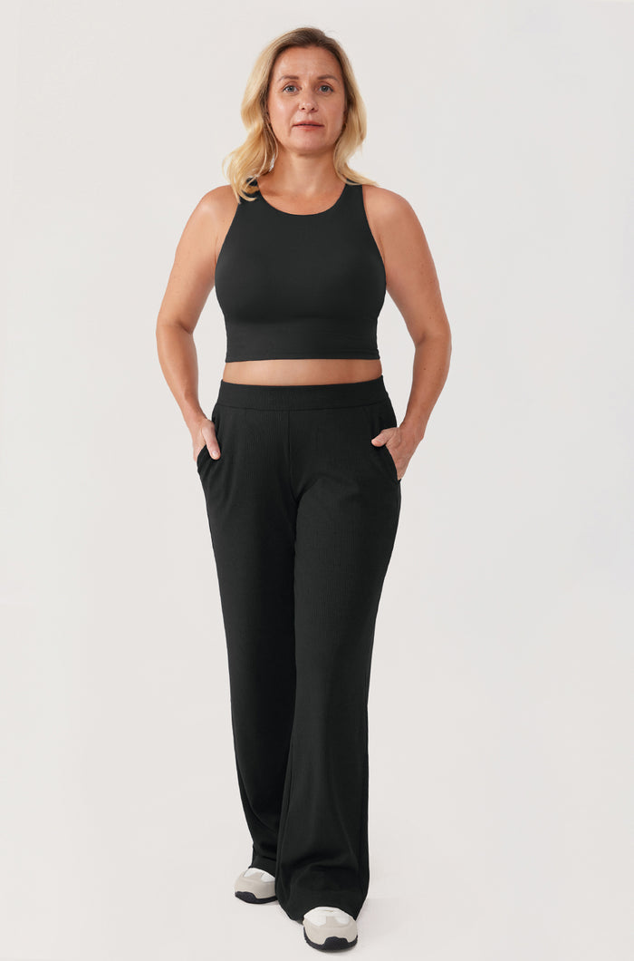 Ribbed Wide Leg Sweatpants 30.5"