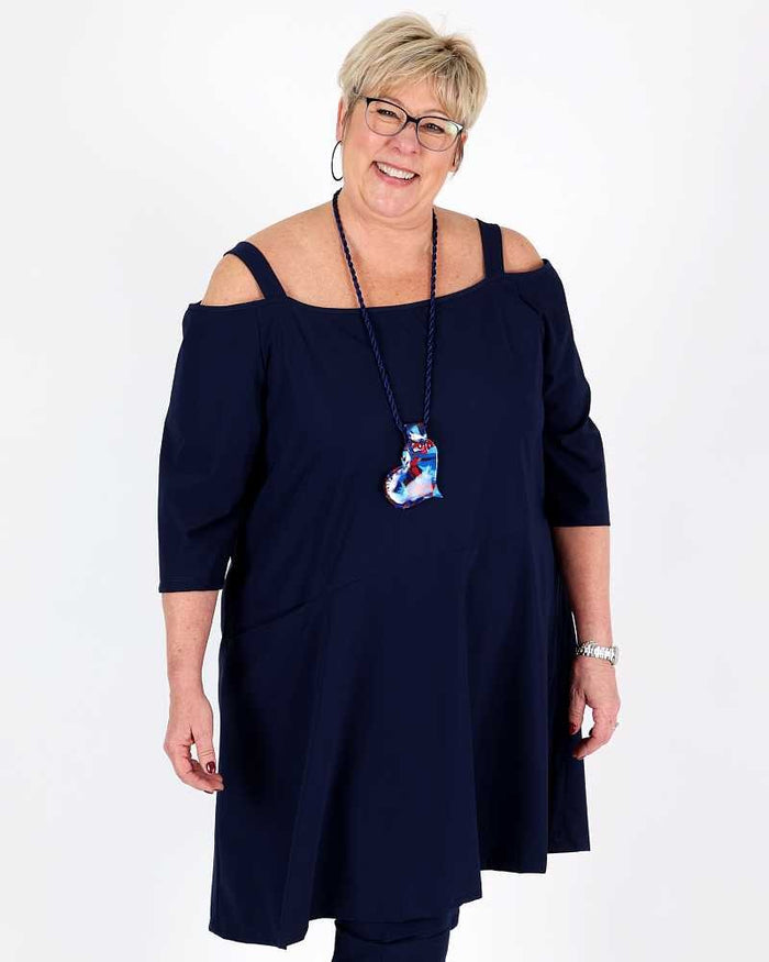 Robe Bleu Marine Nicole - G!Ozé