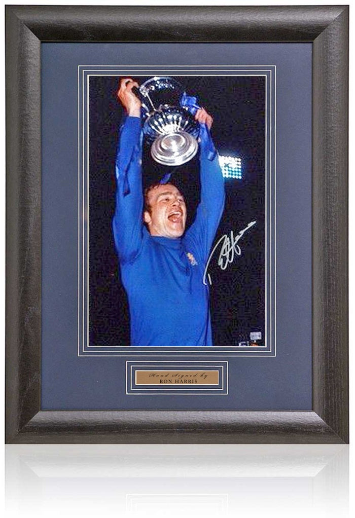 Ron Harris Chelsea Legend Signed 1970 FA Cup Final Photograph 15x19in Framed
