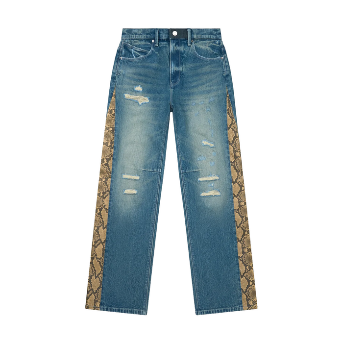 RTA Snake Flare Denim Jeans