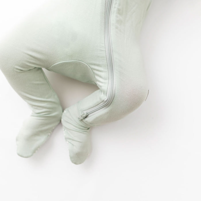 Sage Zippered Footie