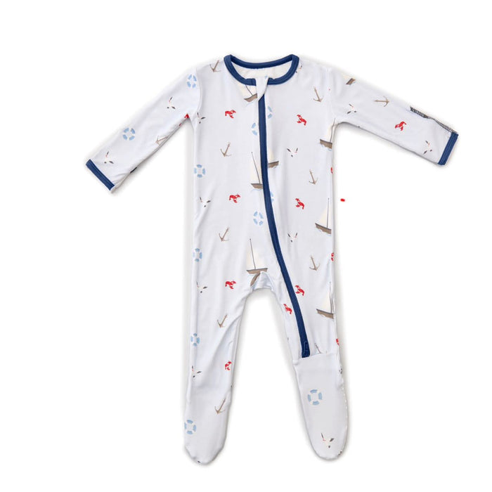 Sailboats Zippered Footie